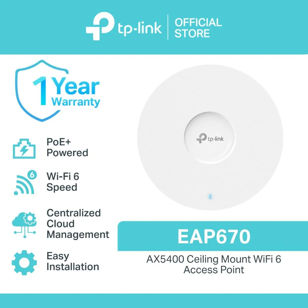 TP-Link EAP670 AX5400 Ceiling Mount Wi-Fi 6 AP