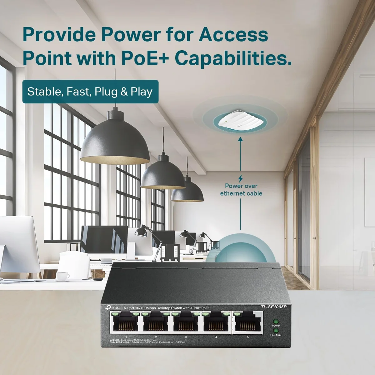 TP-Link TL-SF1005P 5-Port Fast Ethernet PoE Switch