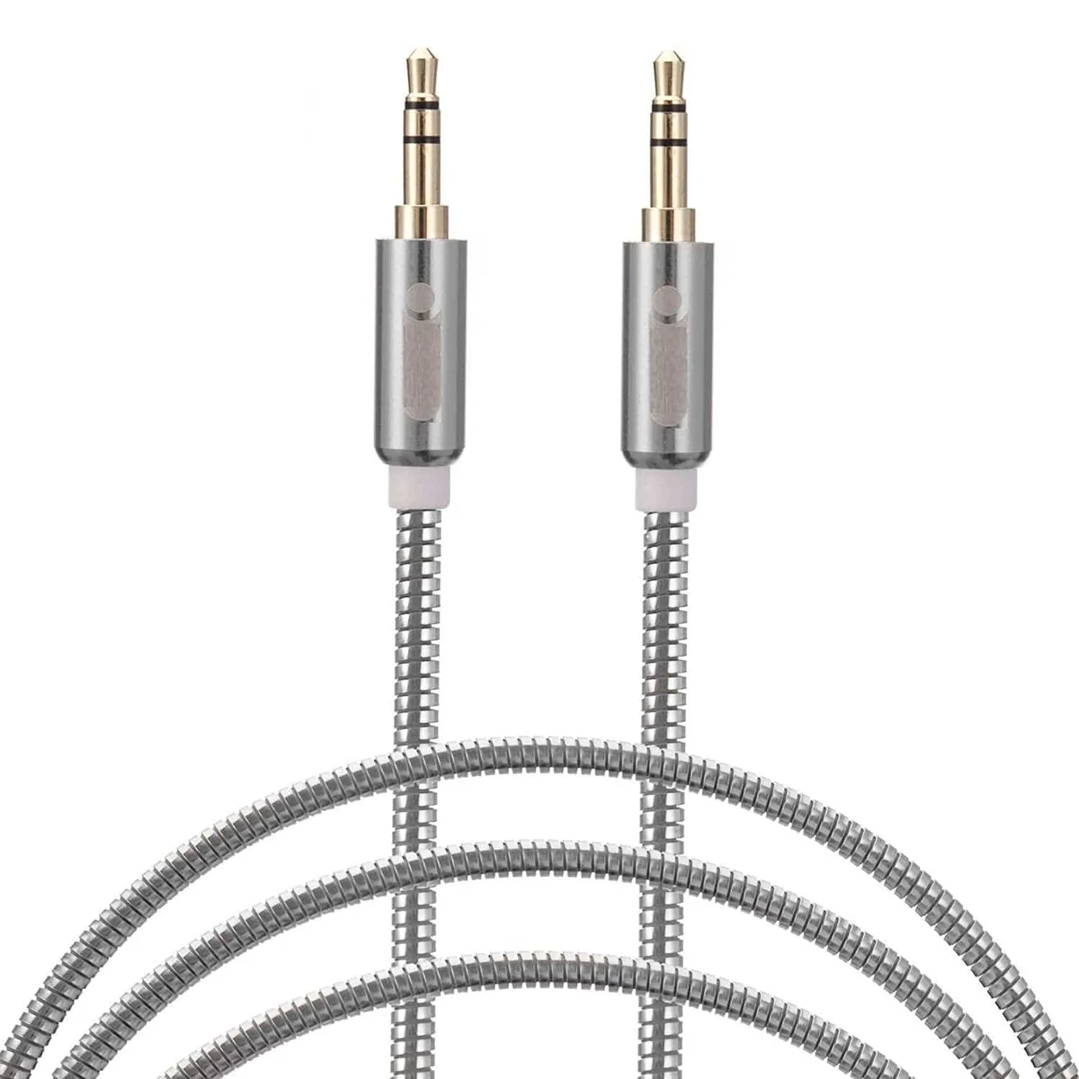 Metal Braided Aux Cable 3.5mm Male to 3.5mm Male unbreakable Cable 1m