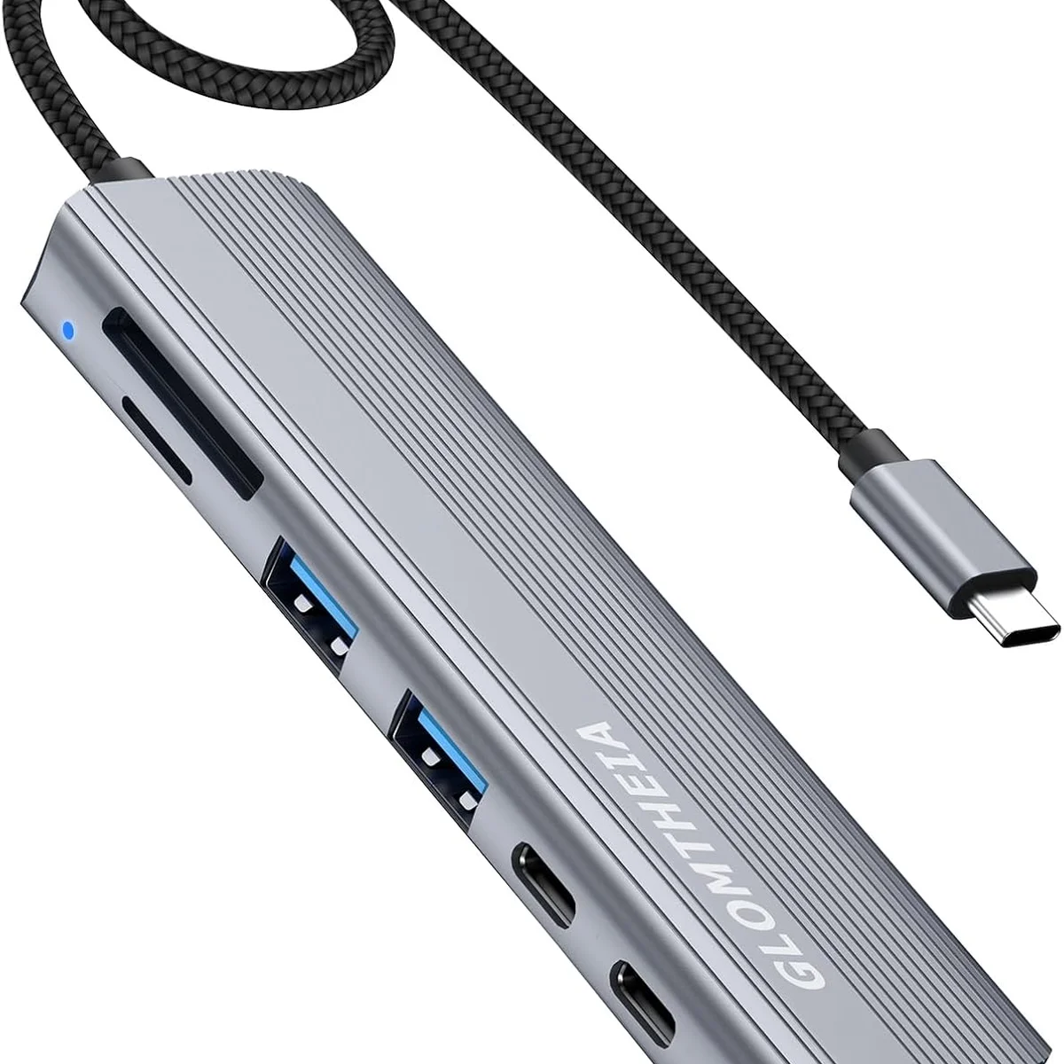 USB C Hub Multiport Adapter for Laptop MacBook Air/Pro, Multiple Ports Dongle Dock with 4K HDMI, 100W PD, 2xUSB-A 3.0, USB-C Data Port, SD/TF Card Reader