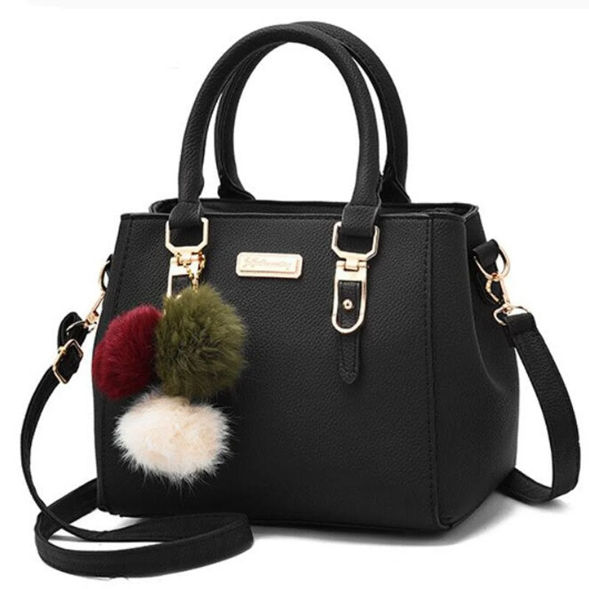 Luxury Handbag Women Bags Women Hairball Shoulder Bag Ladies Hand Bags Vintage Leather Messenger Bag Female Hand Bolso Bags view 1