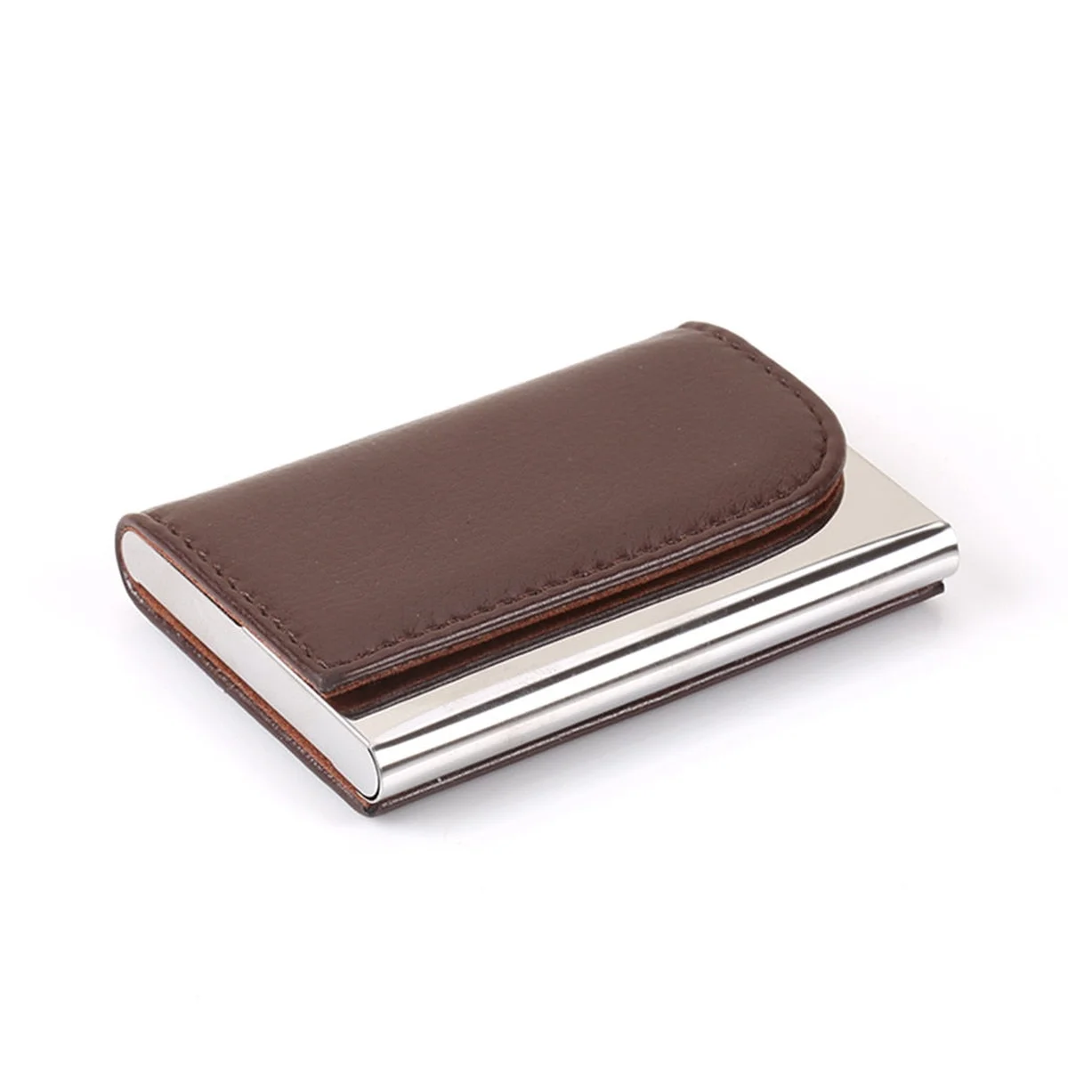 Stainless Steel Leather Cards Holder Wallet view 1