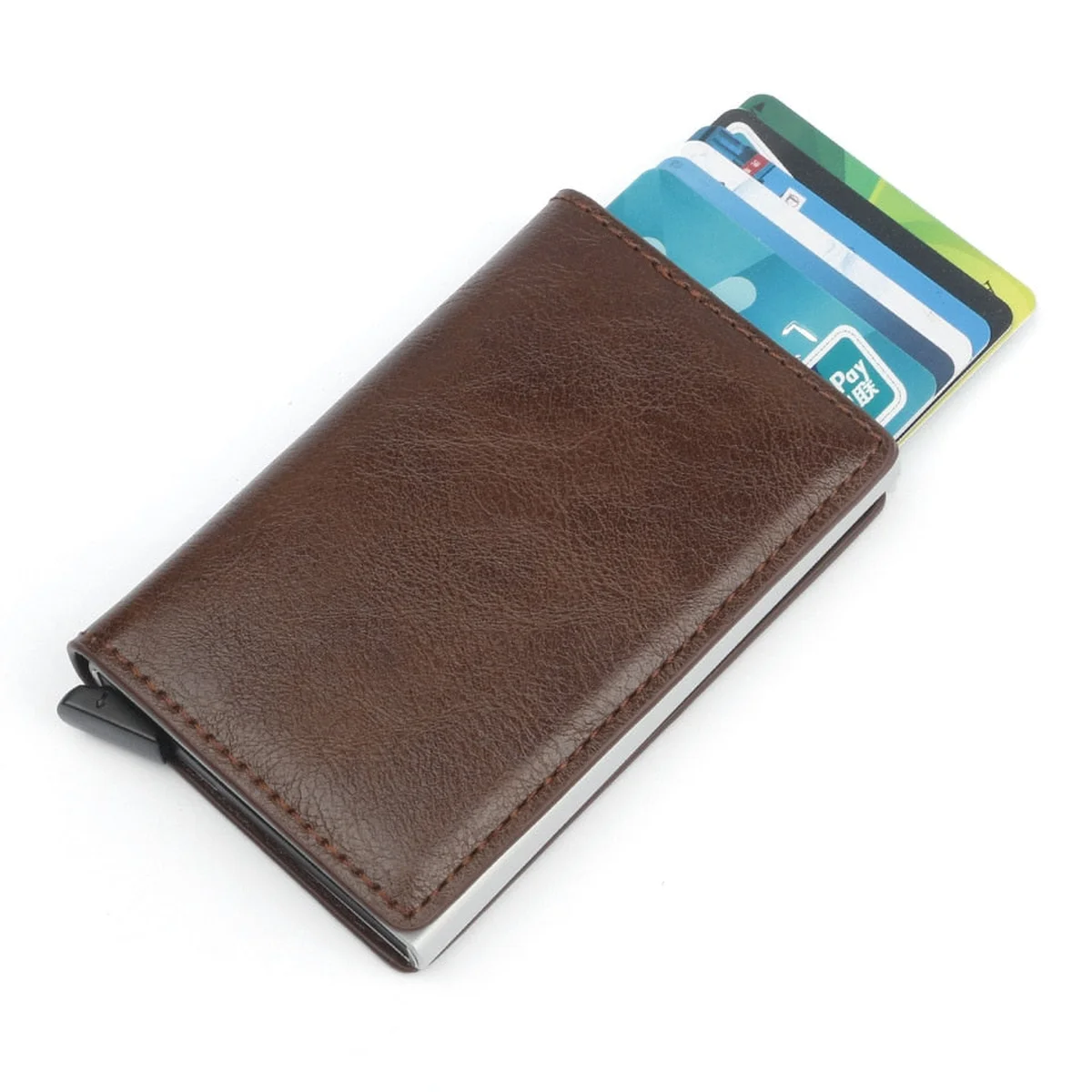Brown Leather Card Holder view 1