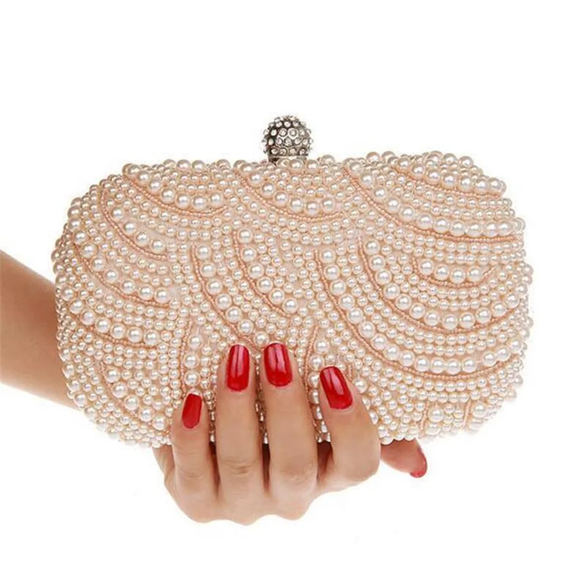 Handmade Beaded Purse NEW Exquisite Beads Walles Evening Bag Noble Elegant Pearl Clutch Bags Shoulder Pearls Party Bags SV007969 view 1