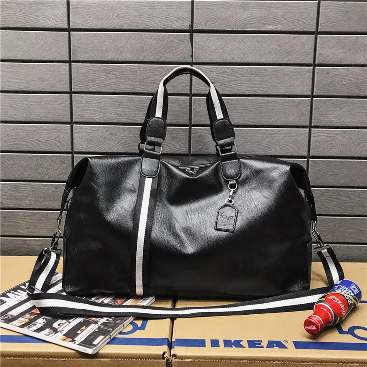 Travel Bag Large Capacity Men Hand Luggage Travel Duffle Bags Leather Handbag Multifunction Women Shoulder Bag Bolsos Weekender view 1