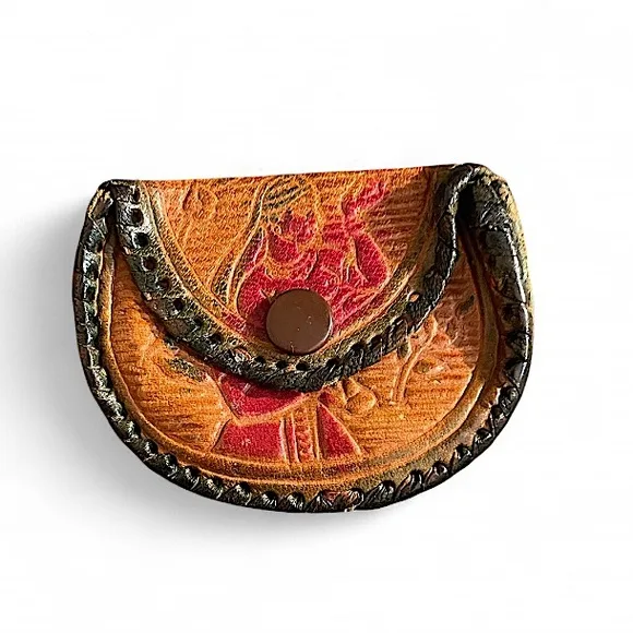 Hand-Burnished Leather Coin Purse view 1