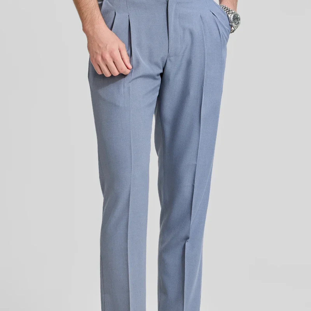 Greyish Blue Gurkha Trousers view 1