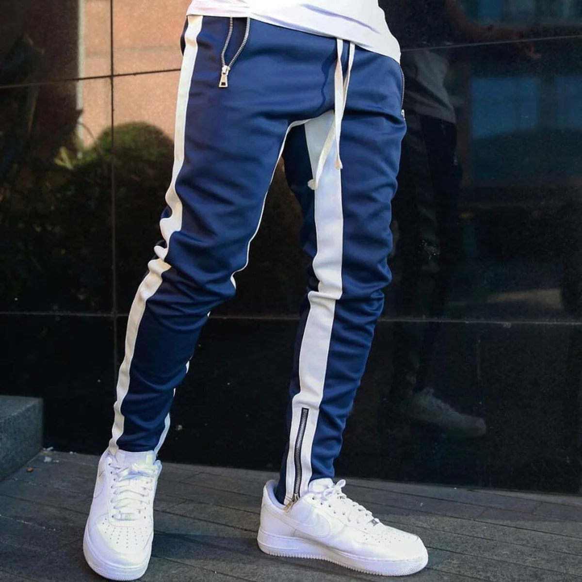 Mens Joggers Casual Pants Fitness Men Sportswear Tracksuit Bottoms Skinny Sweatpants Trousers Black Gyms Jogger Track Pants view 1