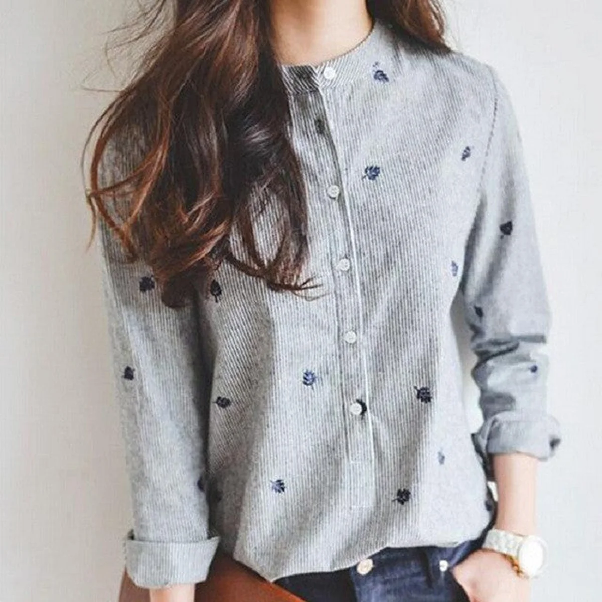 Women Embroidery Long Sleeve Blouse/ Casual Shirt view 1