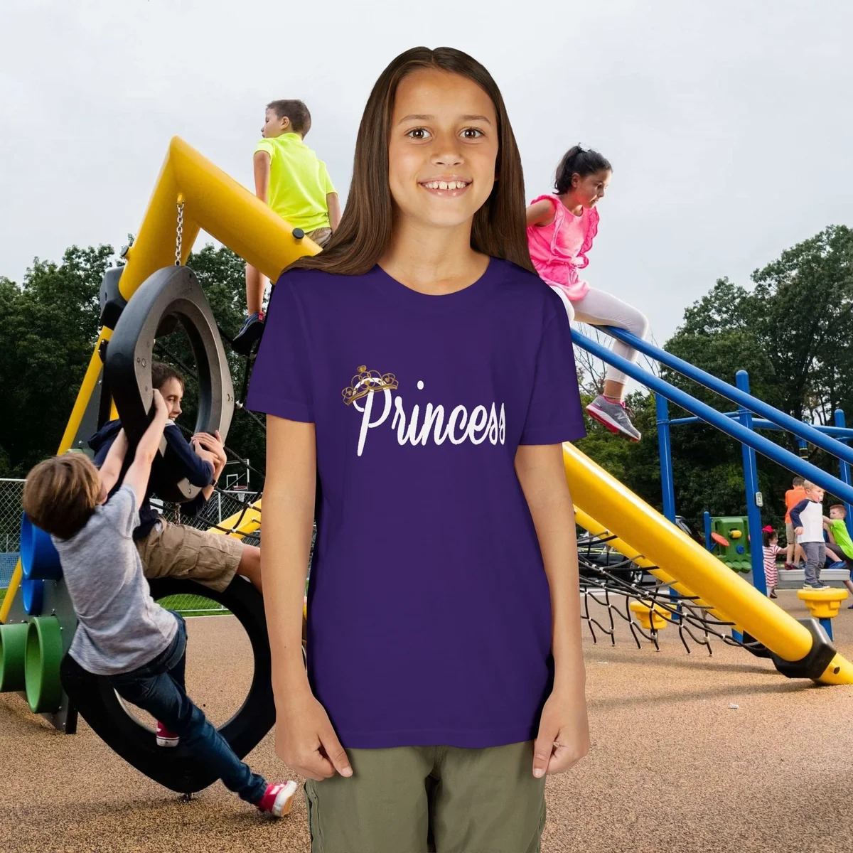Princess Youth Tee — Sparkle Crown Kids T-Shirt view 1