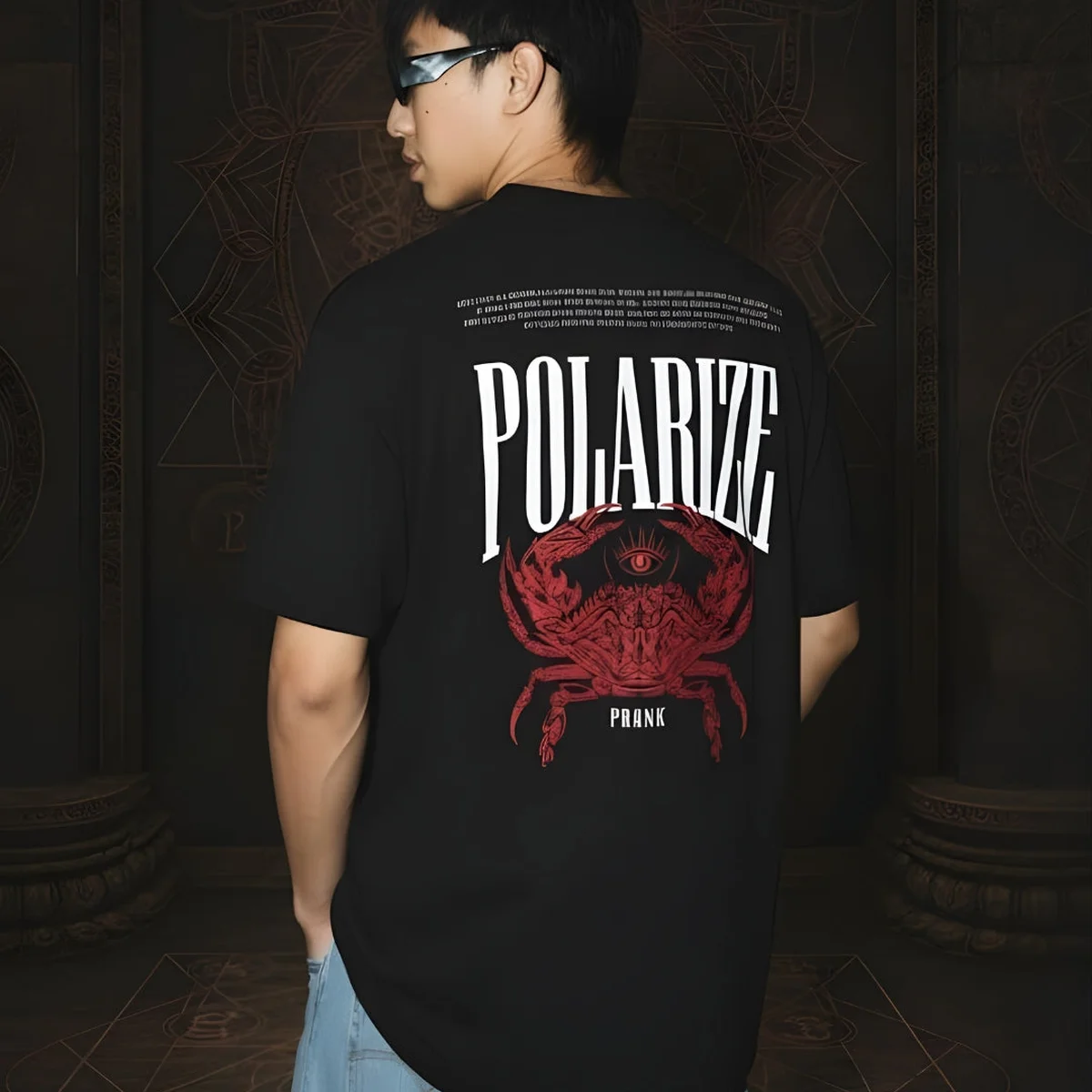 Polarize Mandala Roots Printed Men Premium Oversized T-Shirt view 1