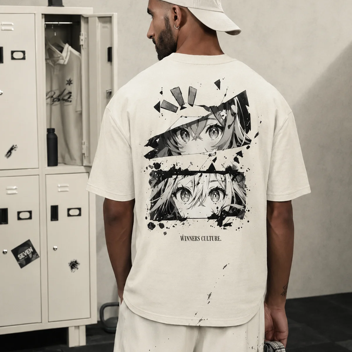 Anime Print Oversized T-Shirt for Men view 1