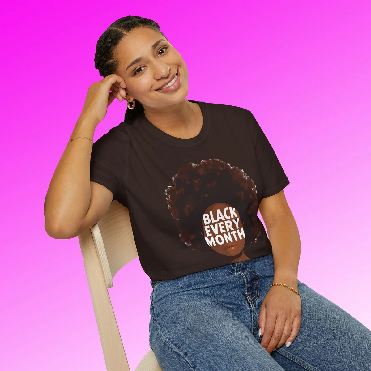 Black Every Month T-Shirt — Afrocentric Pride Graphic Tee view 1