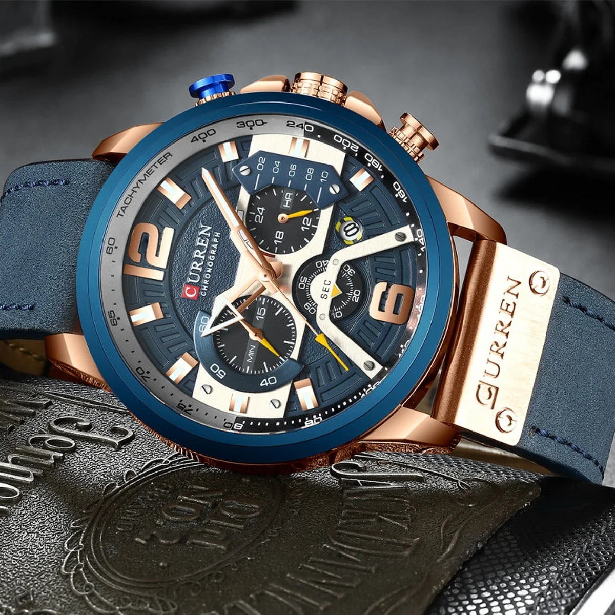Fashion Sport Watches For Men Top Brand Luxury CURREN Military Leather Analog Wrist Watch Quartz Male Clock Relogio Masculino view 1