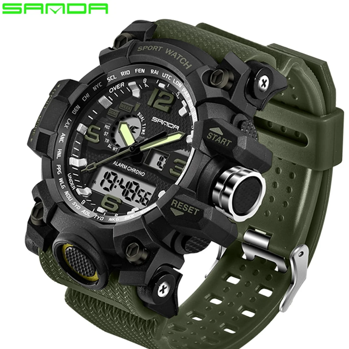 SANDA top luxury brand G style men's military sports watch LED digital watch waterproof men's watch Relogio Masculino view 1