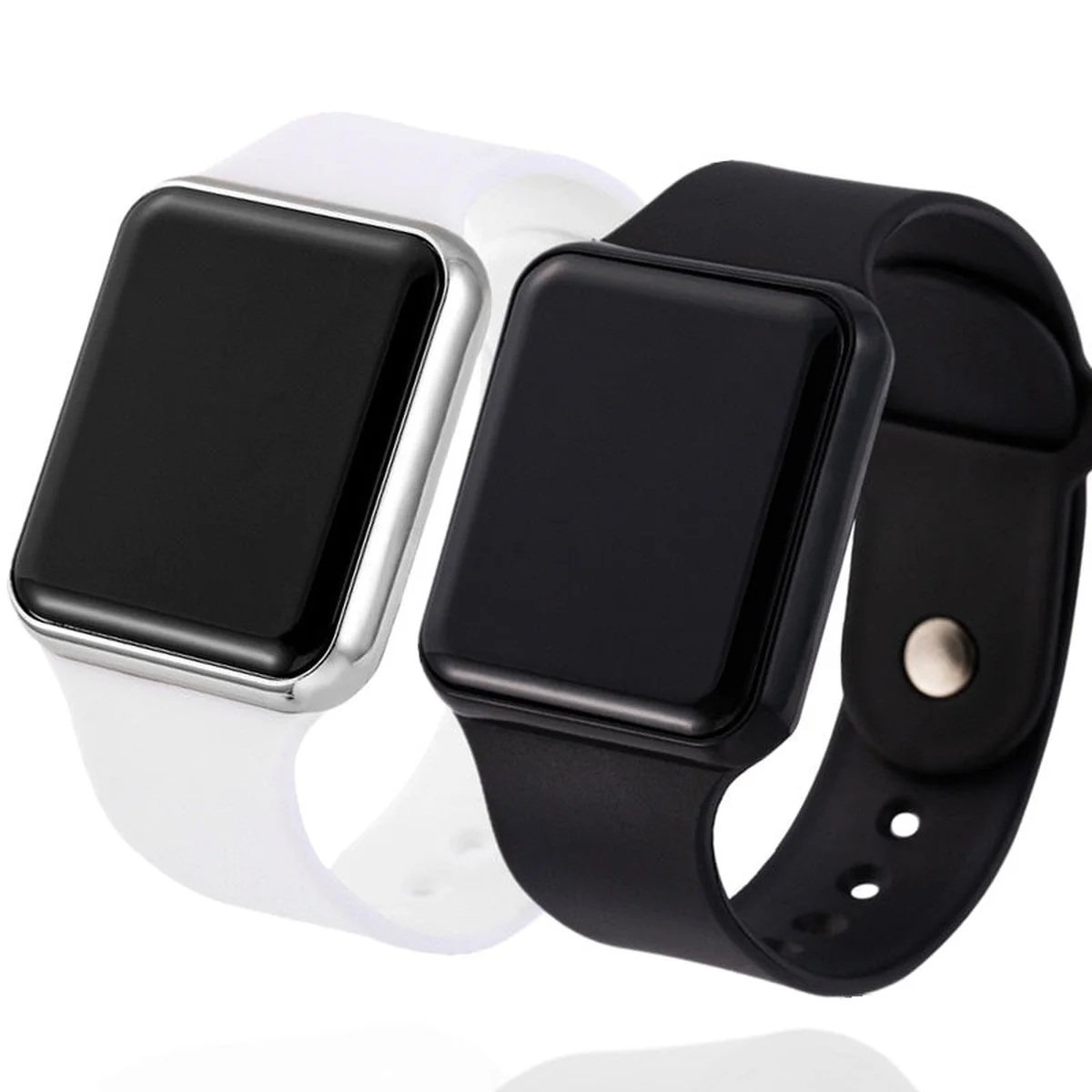 2PCS Sport LED Digital Watch Men Women LED Watch Silicone Electronic Watch Couple Watches Clock relogio digital montre homme view 1
