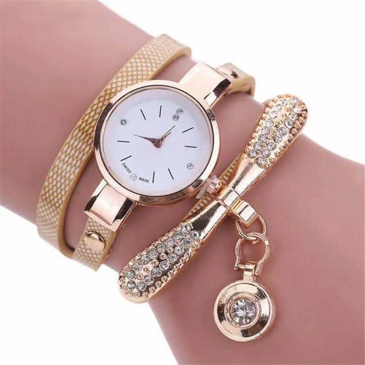 2019 Fashion Casual Women Watches Bracelet Watch Women Relogio Leather Rhinestone Analog Quartz Wrist Watch Clock Female Montre view 1