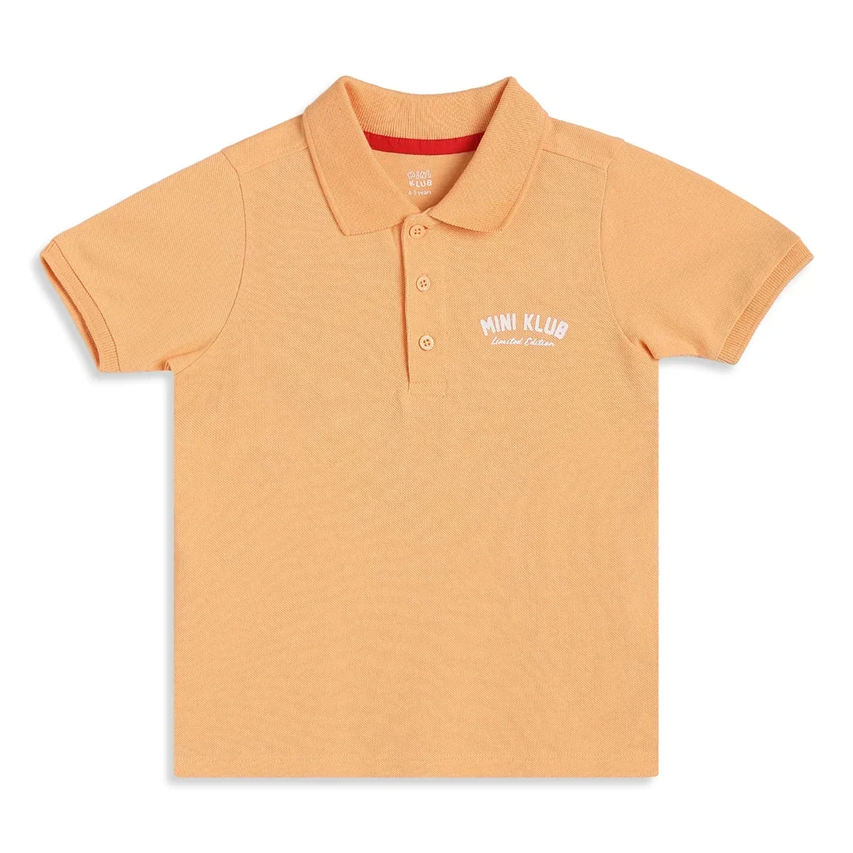 Baby Boys Peach Cotton Logo Embroidered Polo T-Shirt Regular Fit Casual Wear image 1