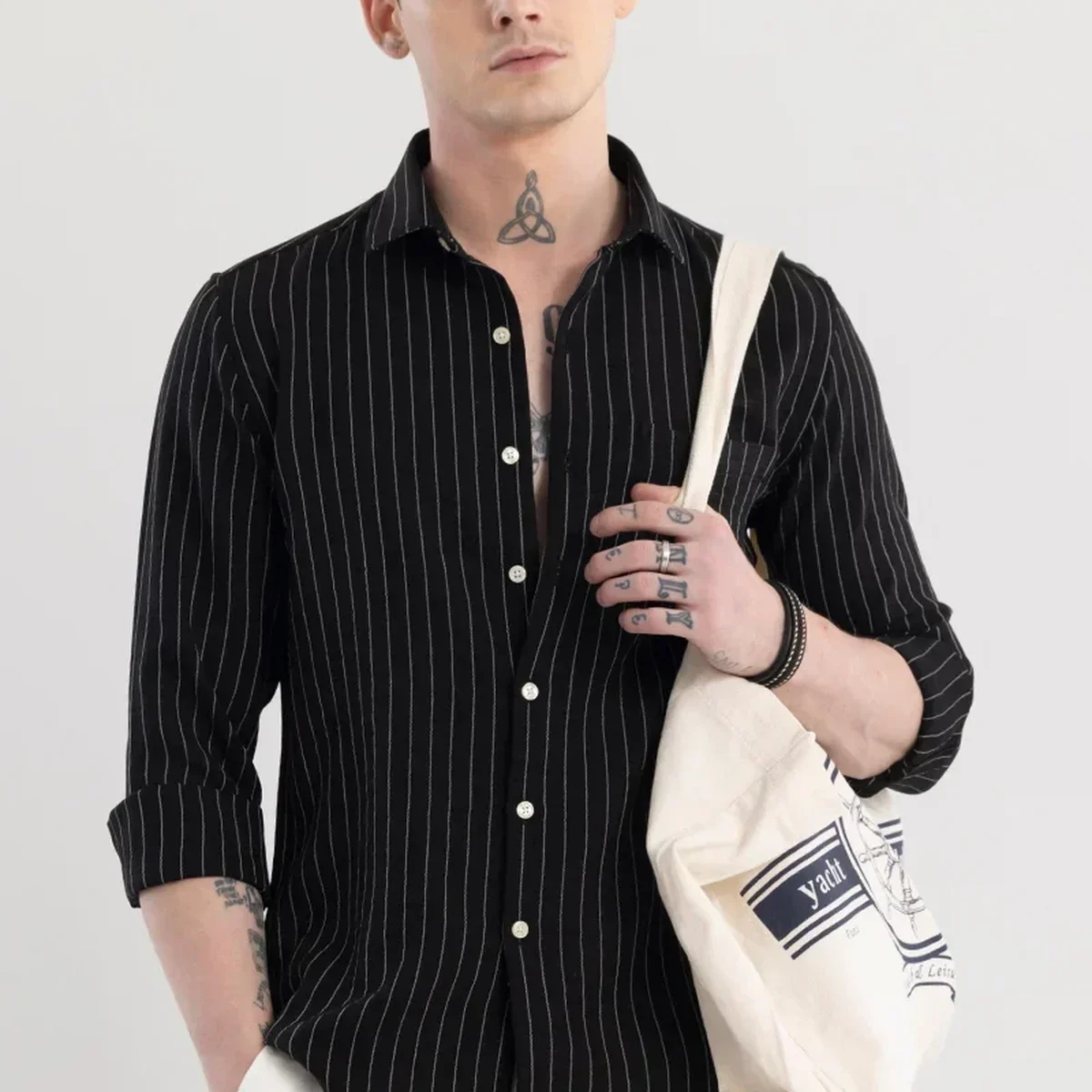 Black Stripes Slim Fit Shirt image 1