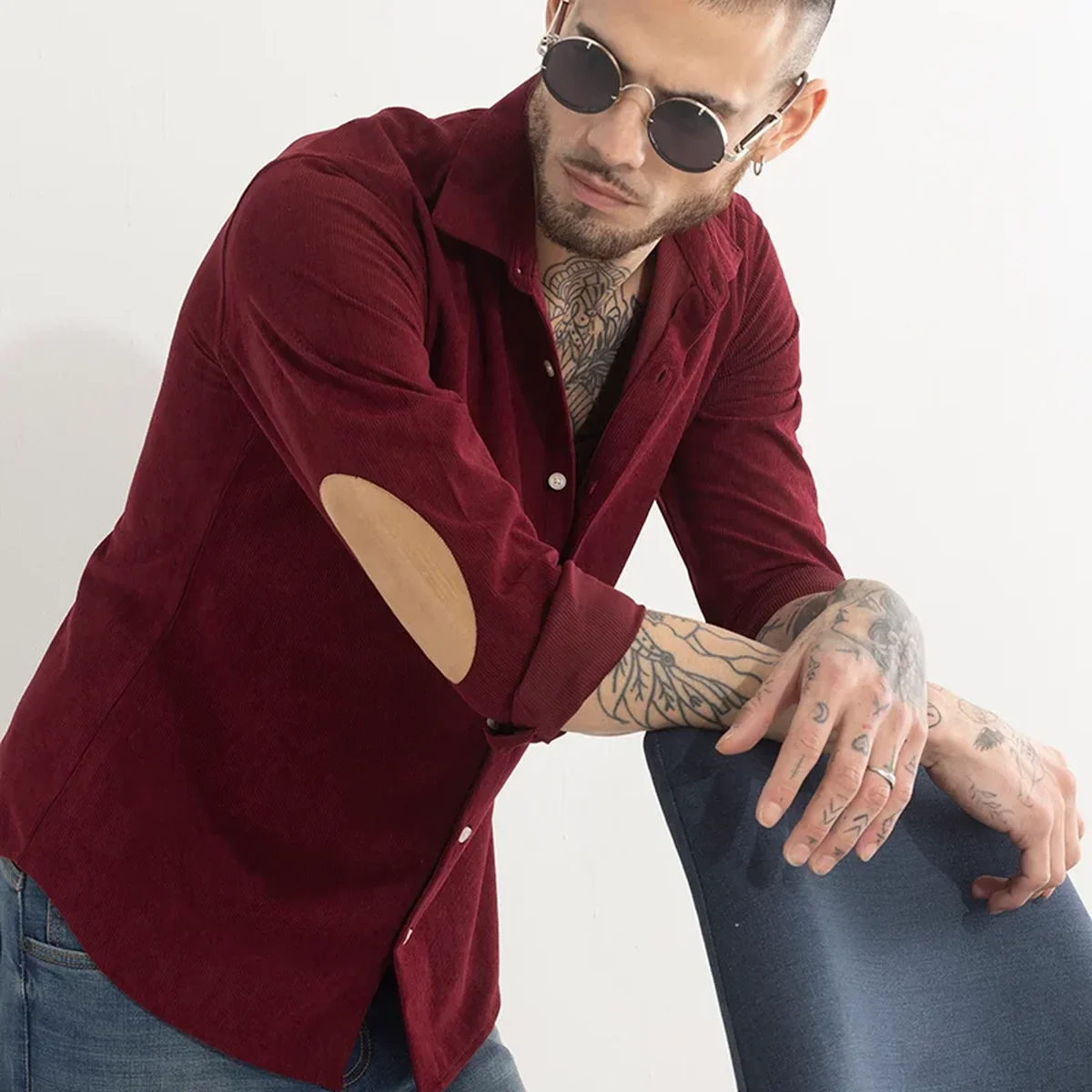 PatchPro Maroon Corduroy Shirt image 1