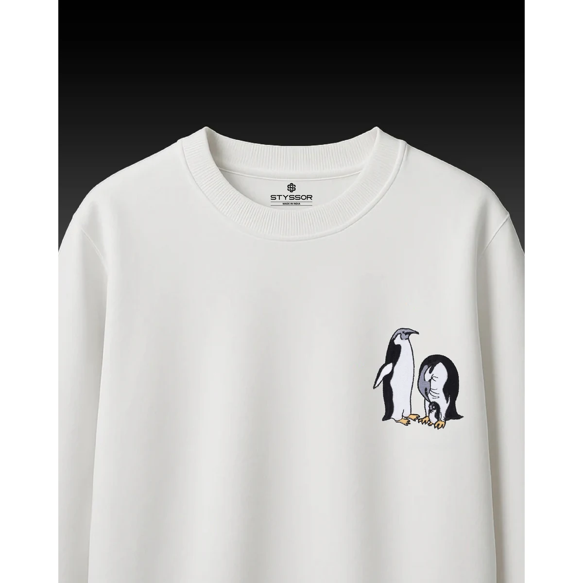 Premium Penguin Wildlife Embroidery Oversized T-Shirt
