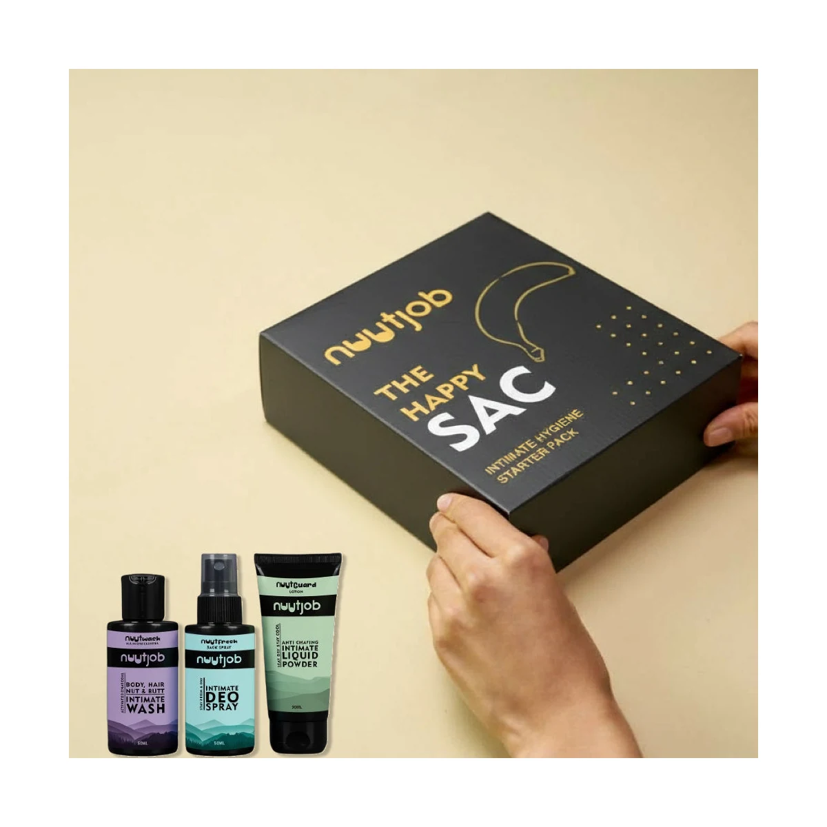 Premium Happy Sac Box | Mini Combo Pack | Nuutwash, & NuutFresh | 50 ml Each