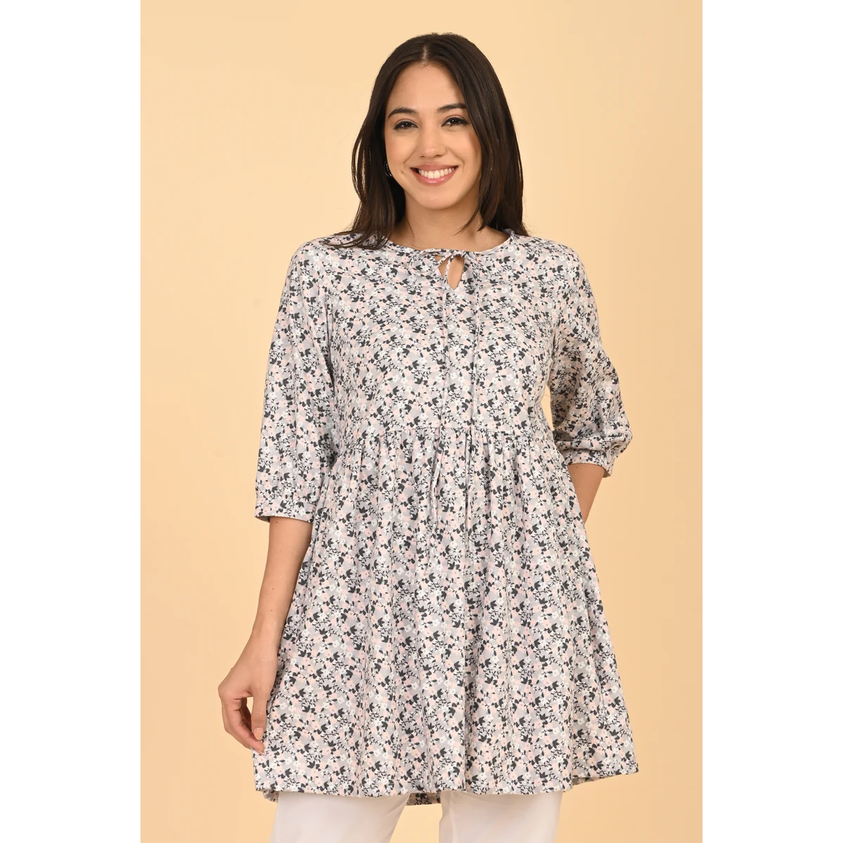 Premium All Over Printed Rayon Tunic Top for Women image 1