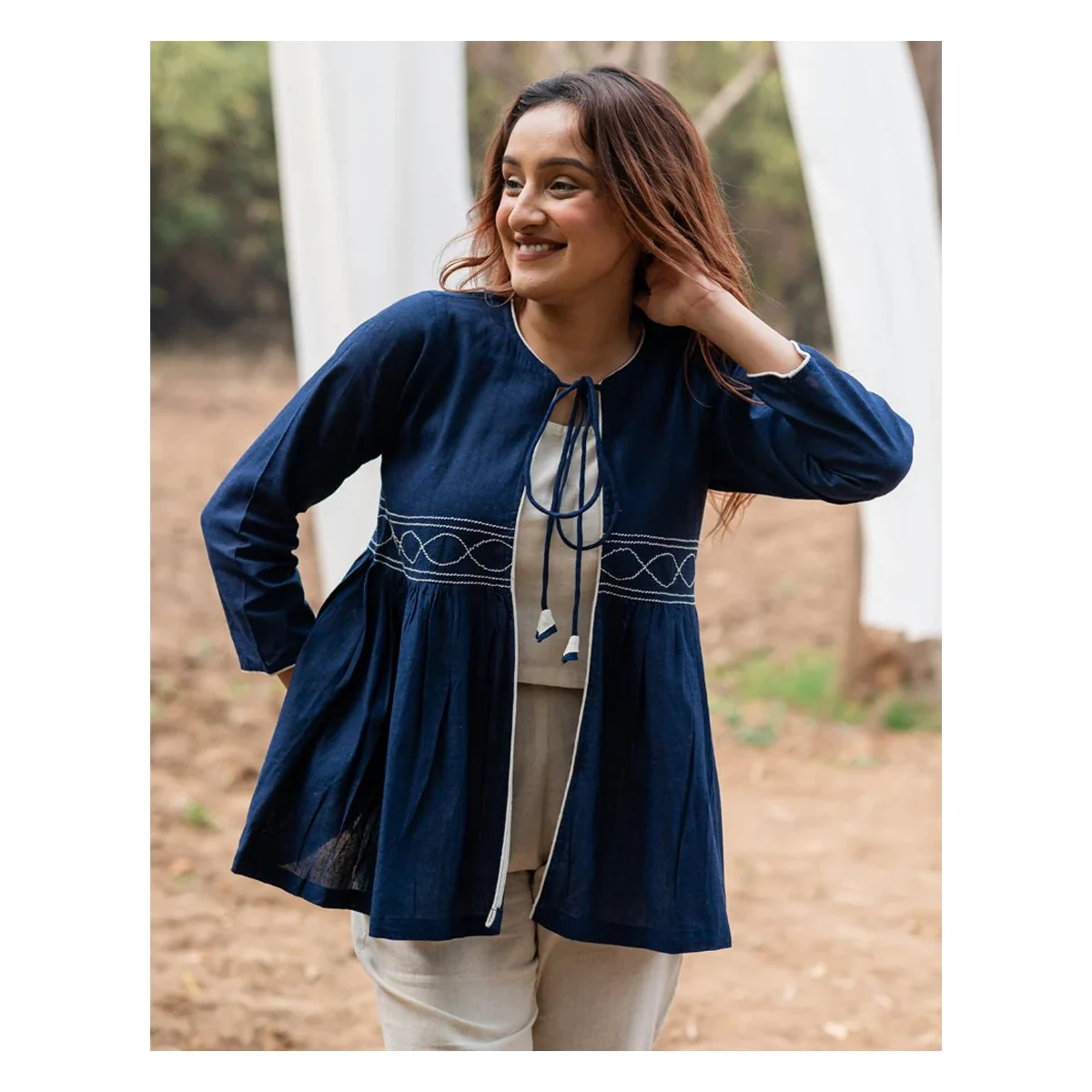 Premium Navy Blue Top with Inner image 1
