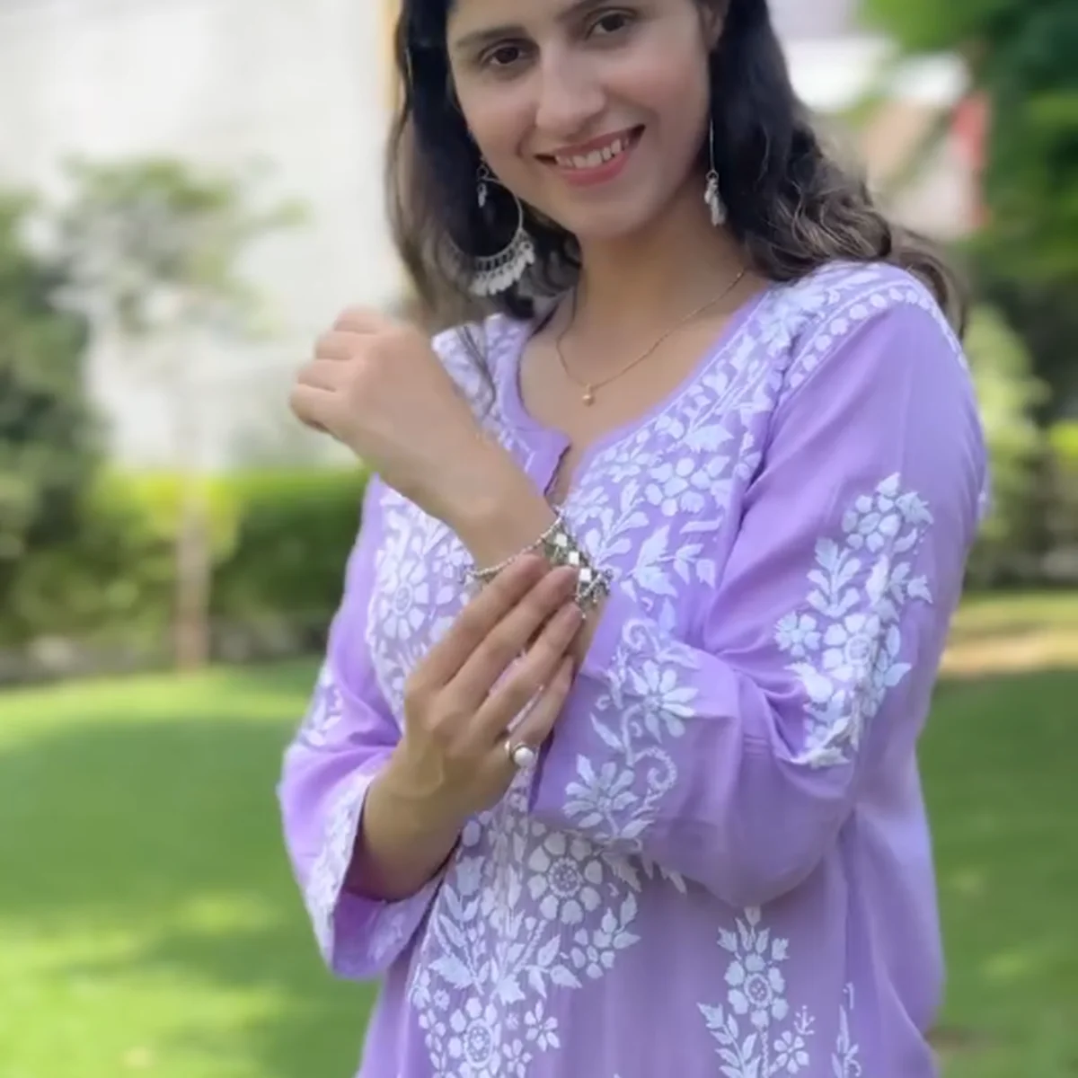 Chikankari Cotton Straight For Women thumbnail 3