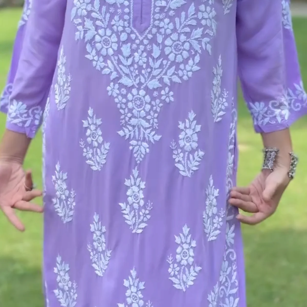 Chikankari Cotton Straight For Women thumbnail 4