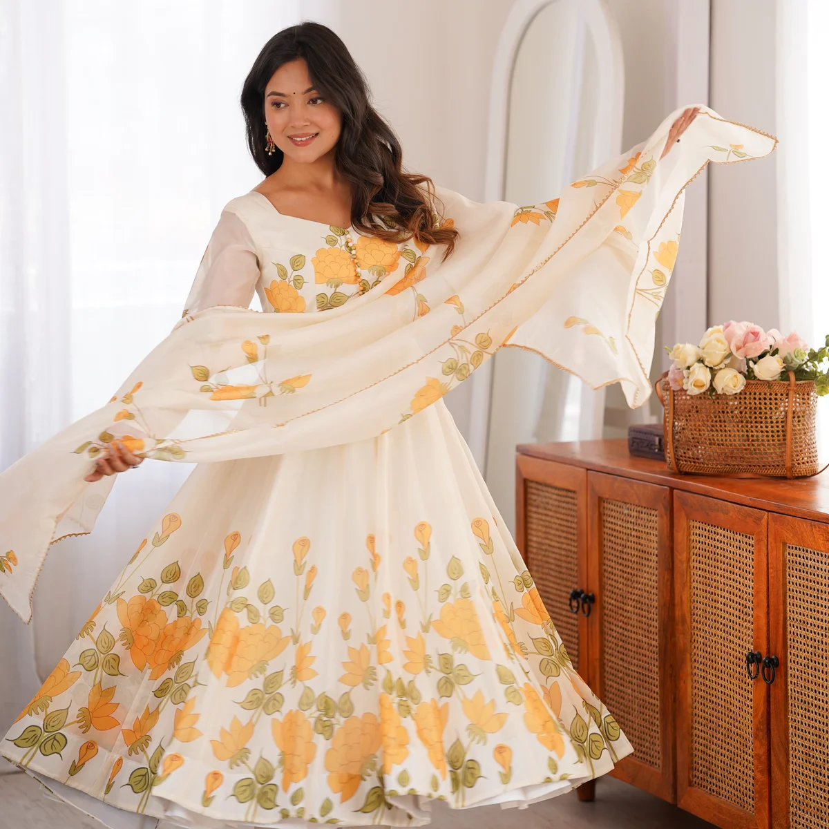 Kiara Designer Floral Anarkali Set thumbnail 2
