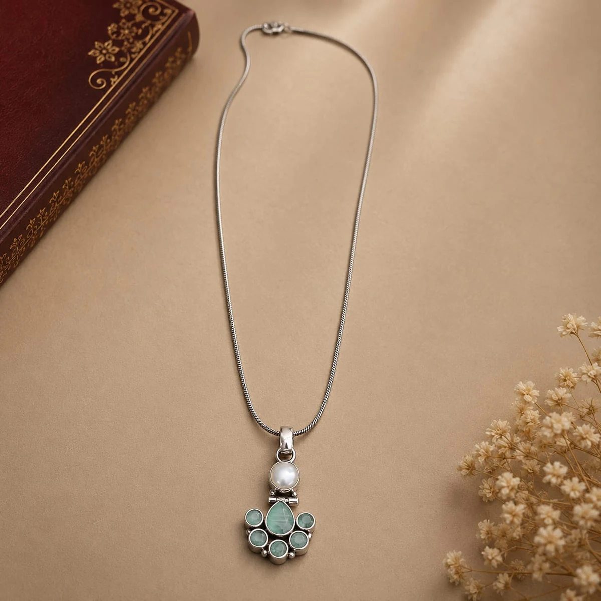 Premium Stone Pendant with chain