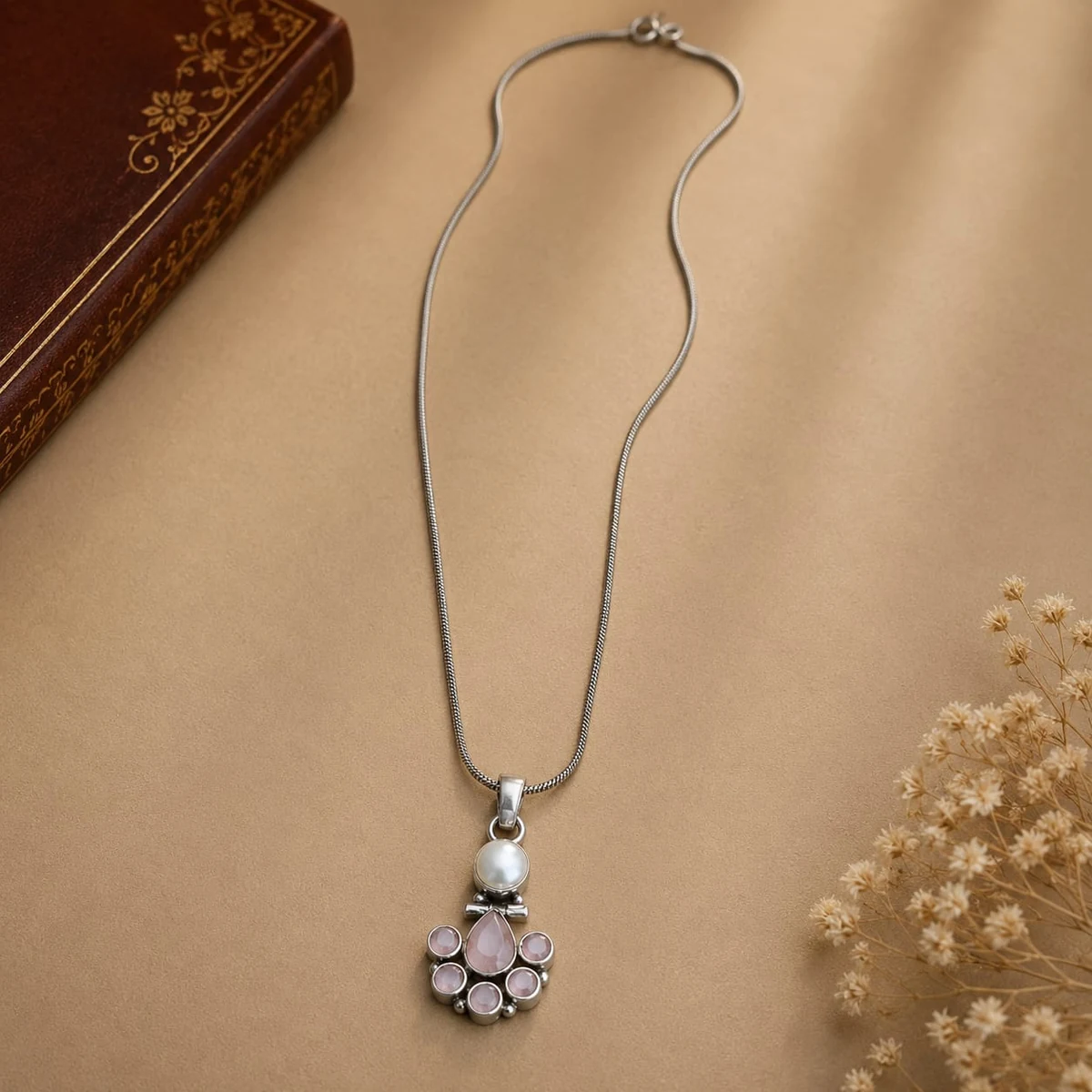 Premium Stone Pendant with chain thumbnail 4