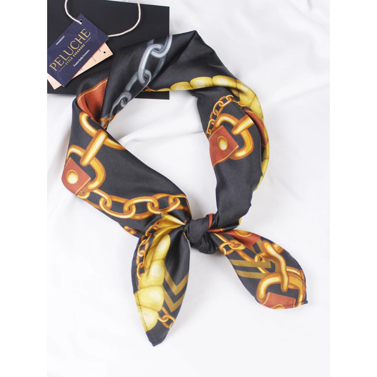 Premium Ornate Chain Black colored Neckerchief for Men