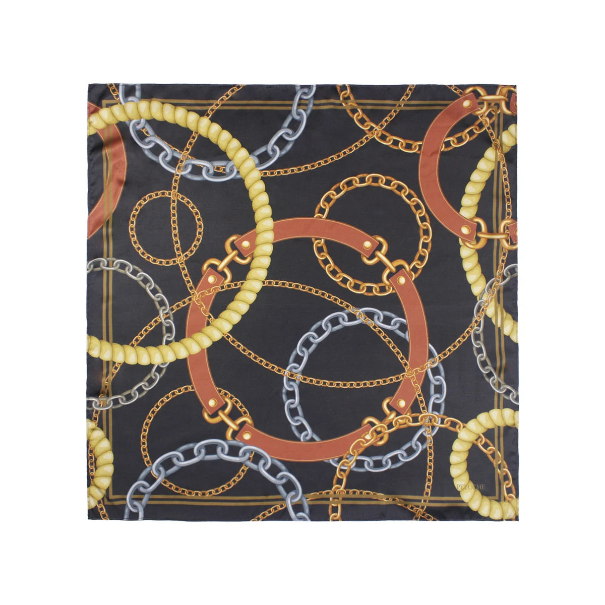 Premium Ornate Chain Black colored Neckerchief for Men thumbnail 2