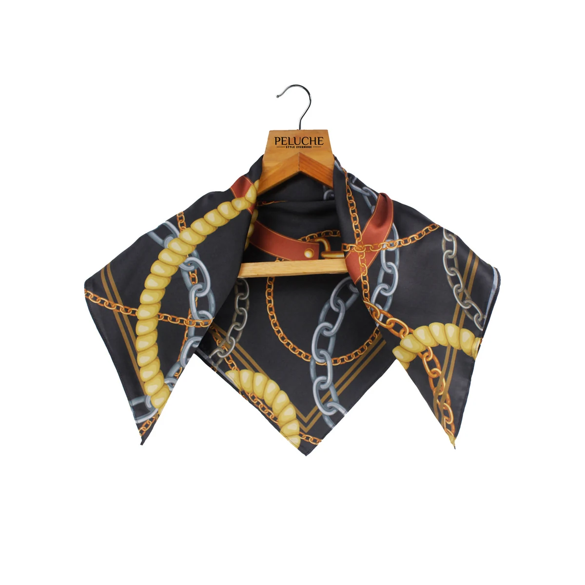 Premium Ornate Chain Black colored Neckerchief for Men thumbnail 4