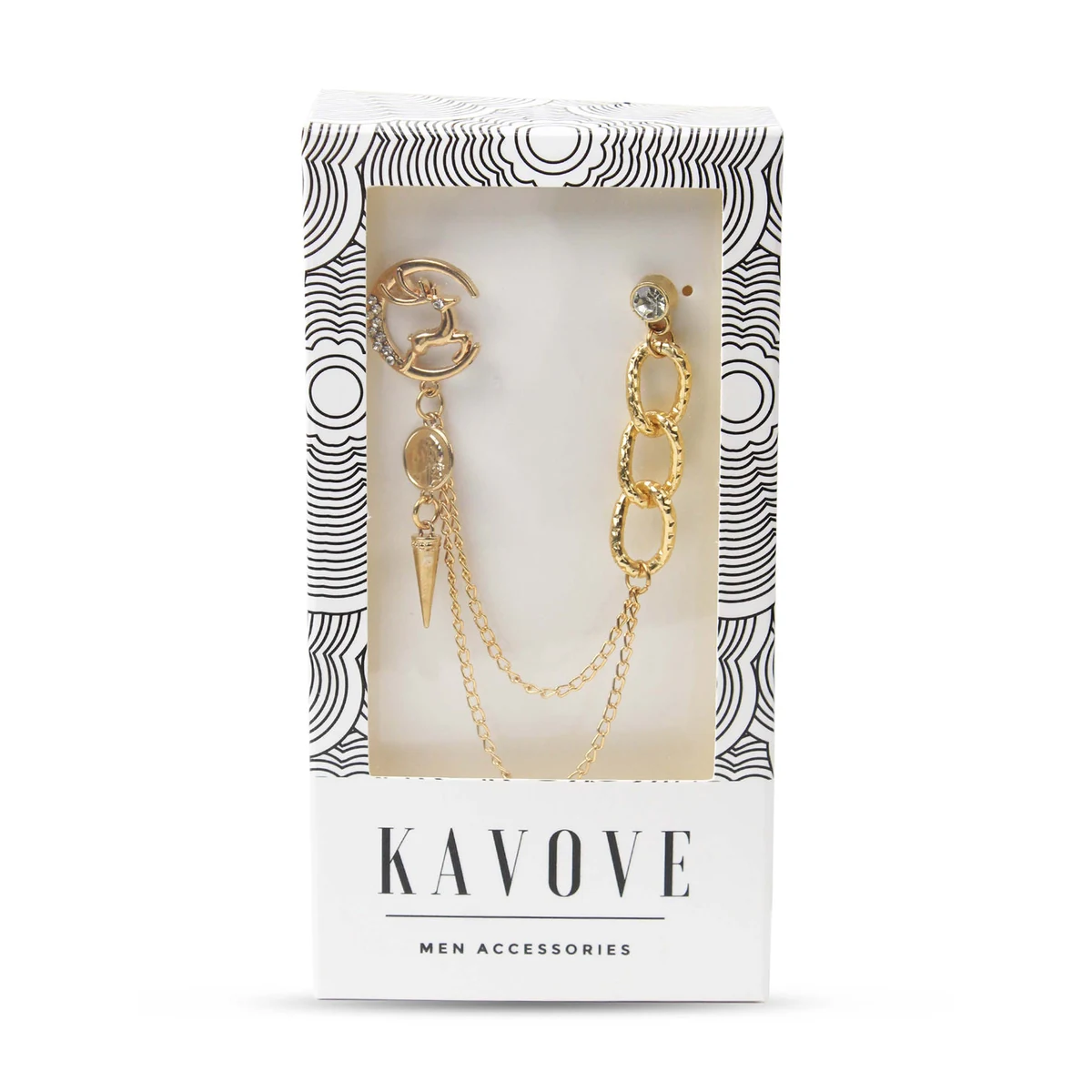 Kavove Moonlit Deer Chain Golden Colour Brooch For Men thumbnail 4