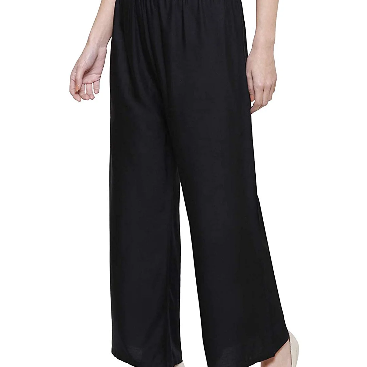 Women's Rayon Regular Fit Comfortable Plain Casual Palazzo thumbnail 3