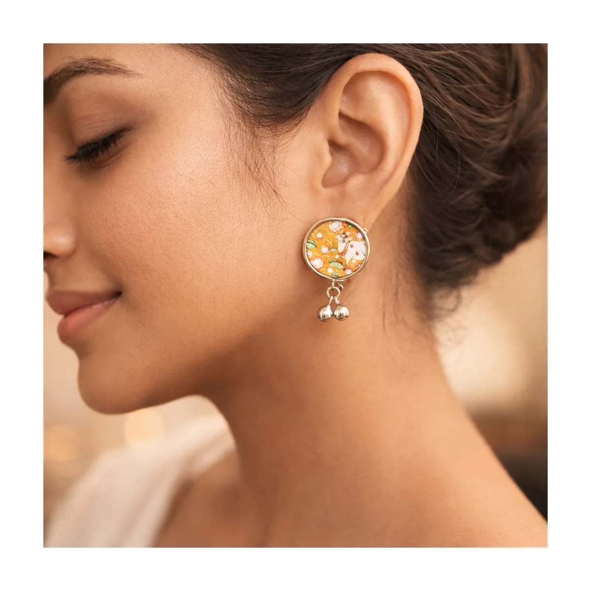 Premium Pichwai Oxidized Studs thumbnail 2