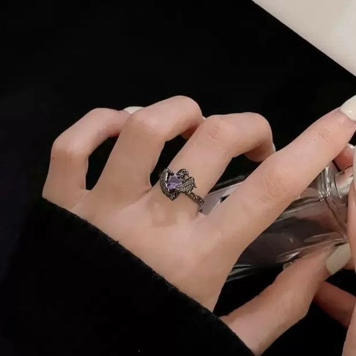 Amethyst Raven Ring thumbnail 2