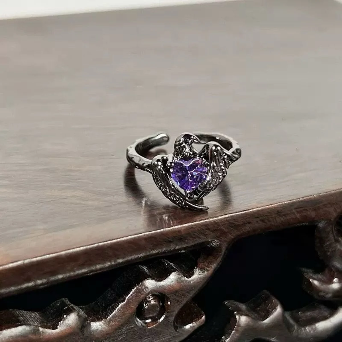 Amethyst Raven Ring thumbnail 3
