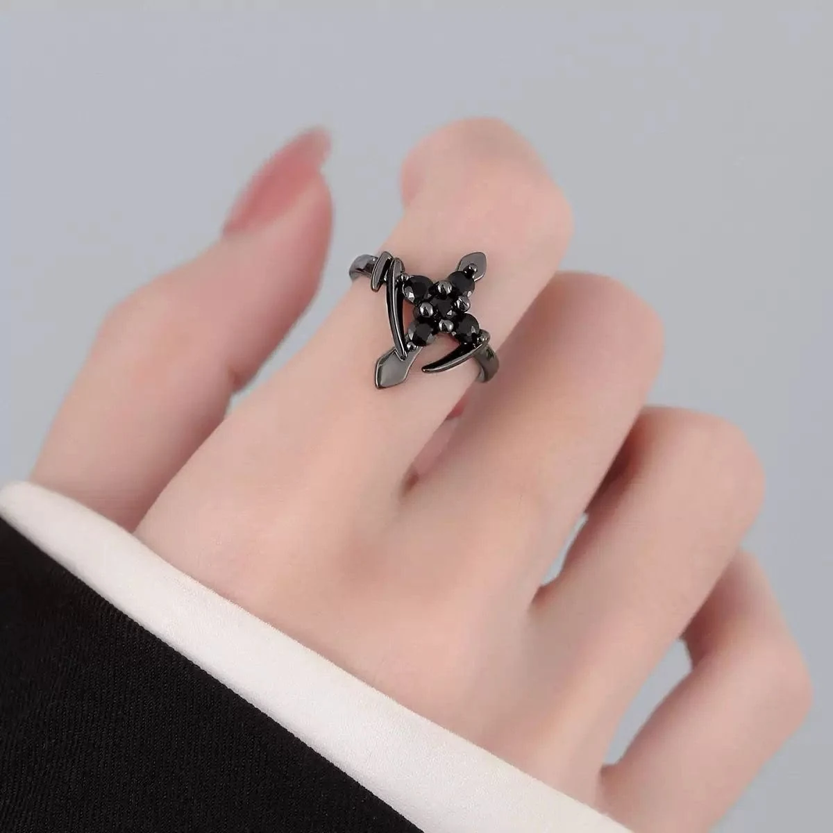 Midnight Fleur Cross Ring thumbnail 4