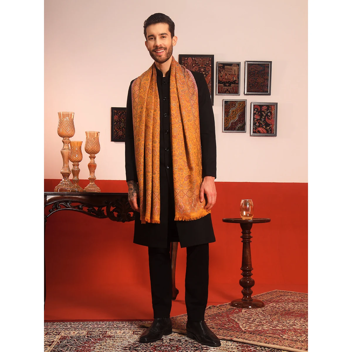 Premium Men Mehrang Kaani Stole (Size : 71X203 CM) thumbnail 2