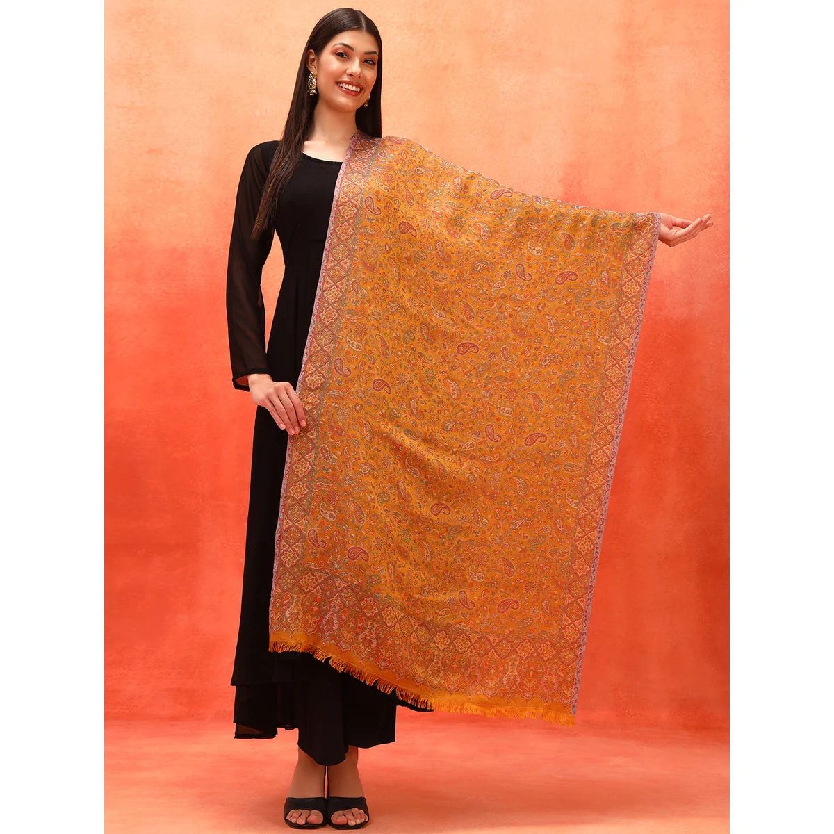 Premium Women Chandni Kaani Stole (Size : 71X203 CM) thumbnail 2