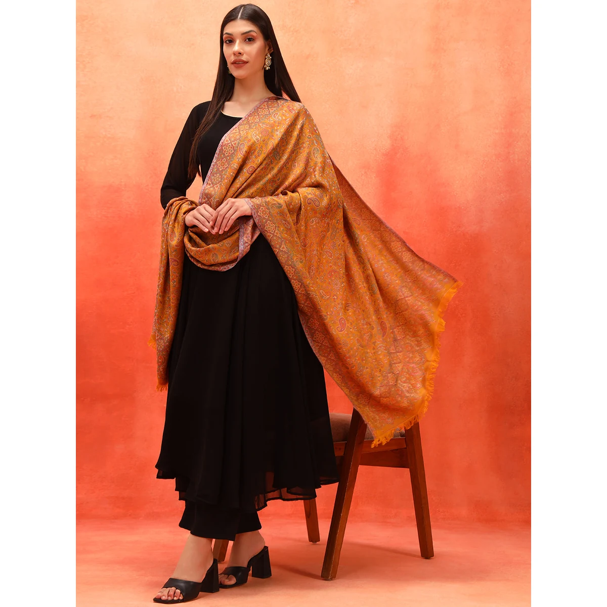 Premium Women Chandni Kaani Stole (Size : 71X203 CM) thumbnail 3