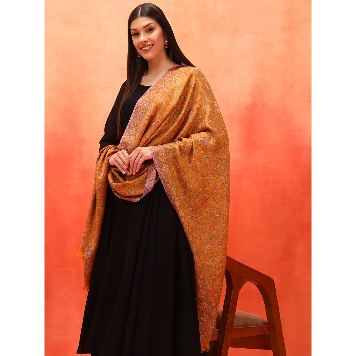 Premium Women Chandni Kaani Stole (Size : 71X203 CM) thumbnail 4