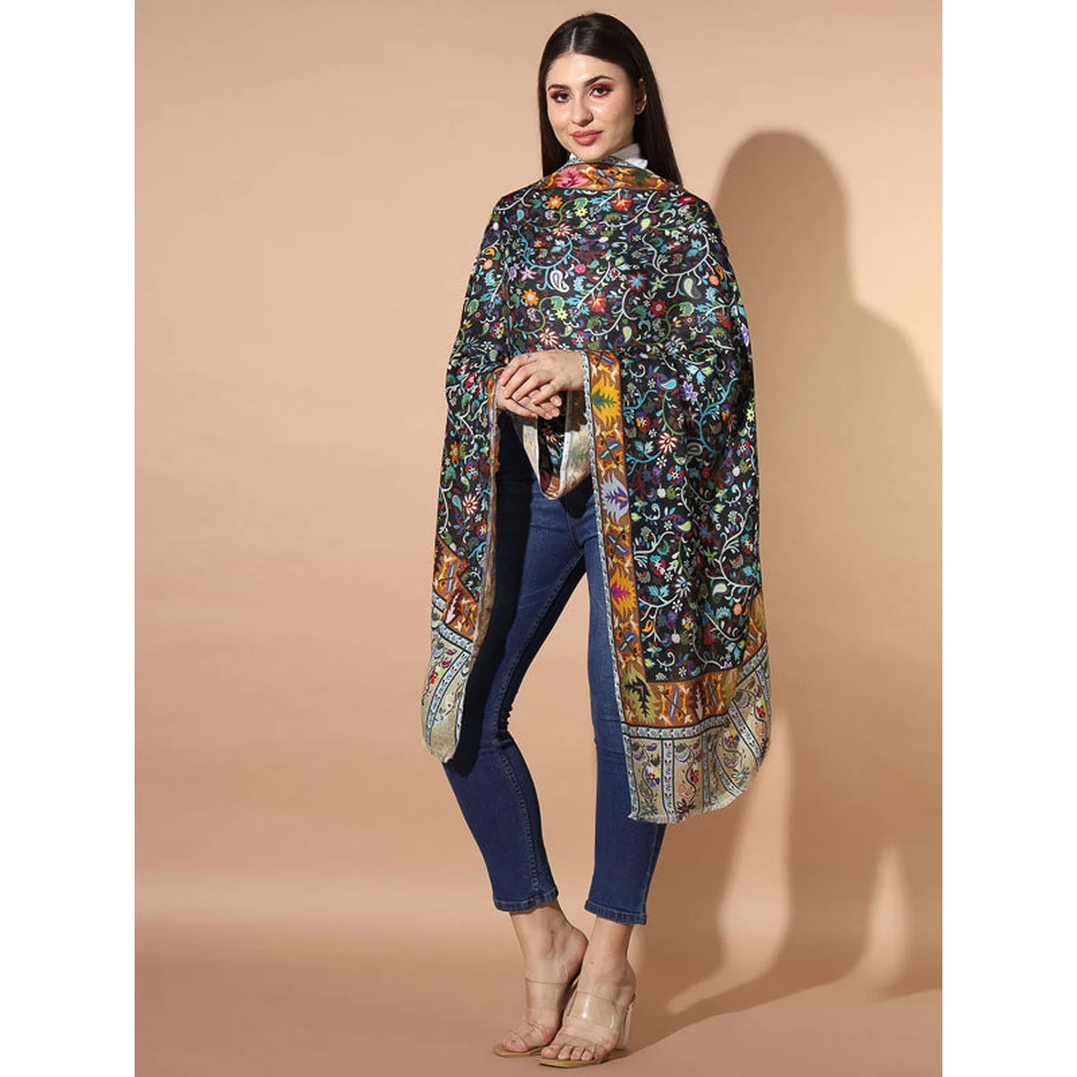 Women's Zarif Multicoloured Printed Stole (Size : 71X203 CM) thumbnail 2