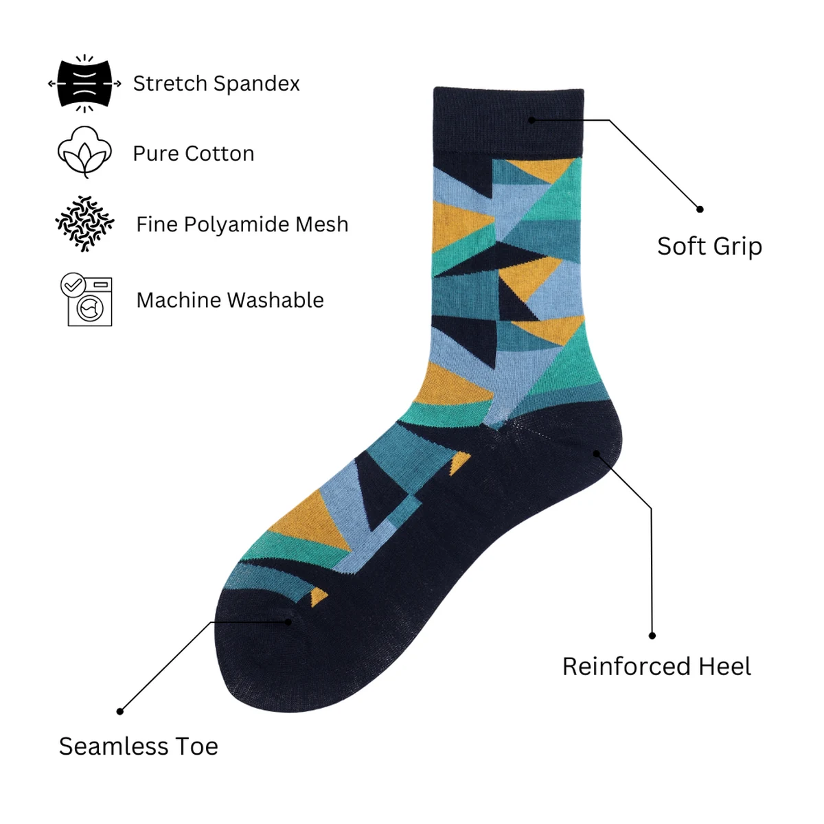 Stand Out at The Office Pack of 3 Pairs | Mid-Calf Socks for Men thumbnail 2