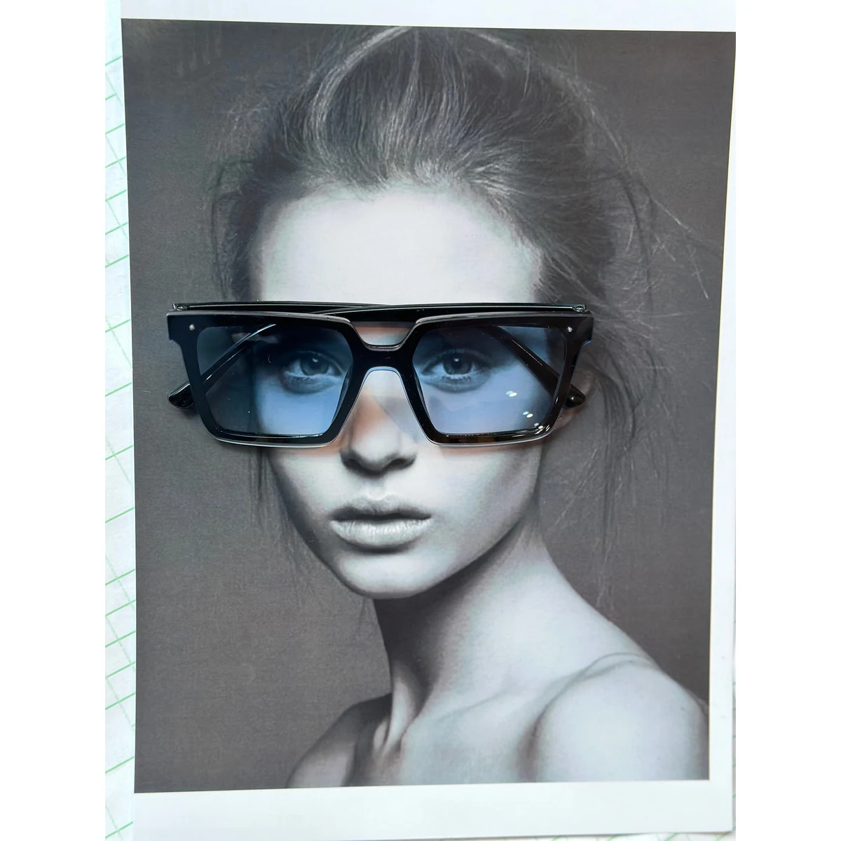 Oversized Blue Tint Square Sunglasses thumbnail 3