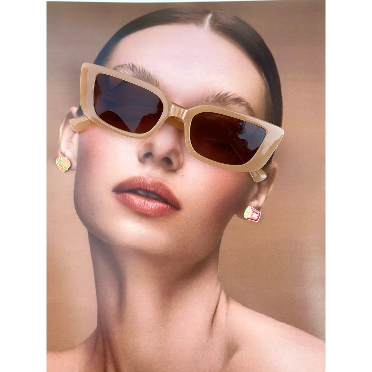 Brown Cat Eye Tinted Sunglasses thumbnail 2